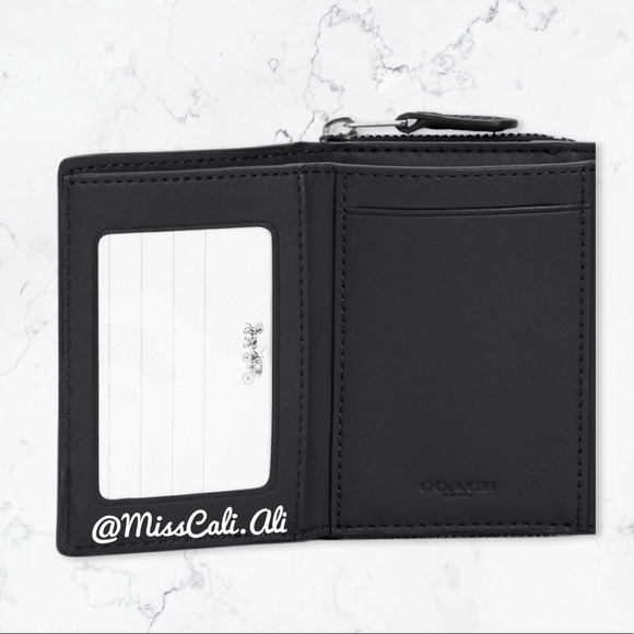 NWT COACH Small Trifold Wallet In Colorblock With Stripe Twilight Blue - Picture 3 of 15